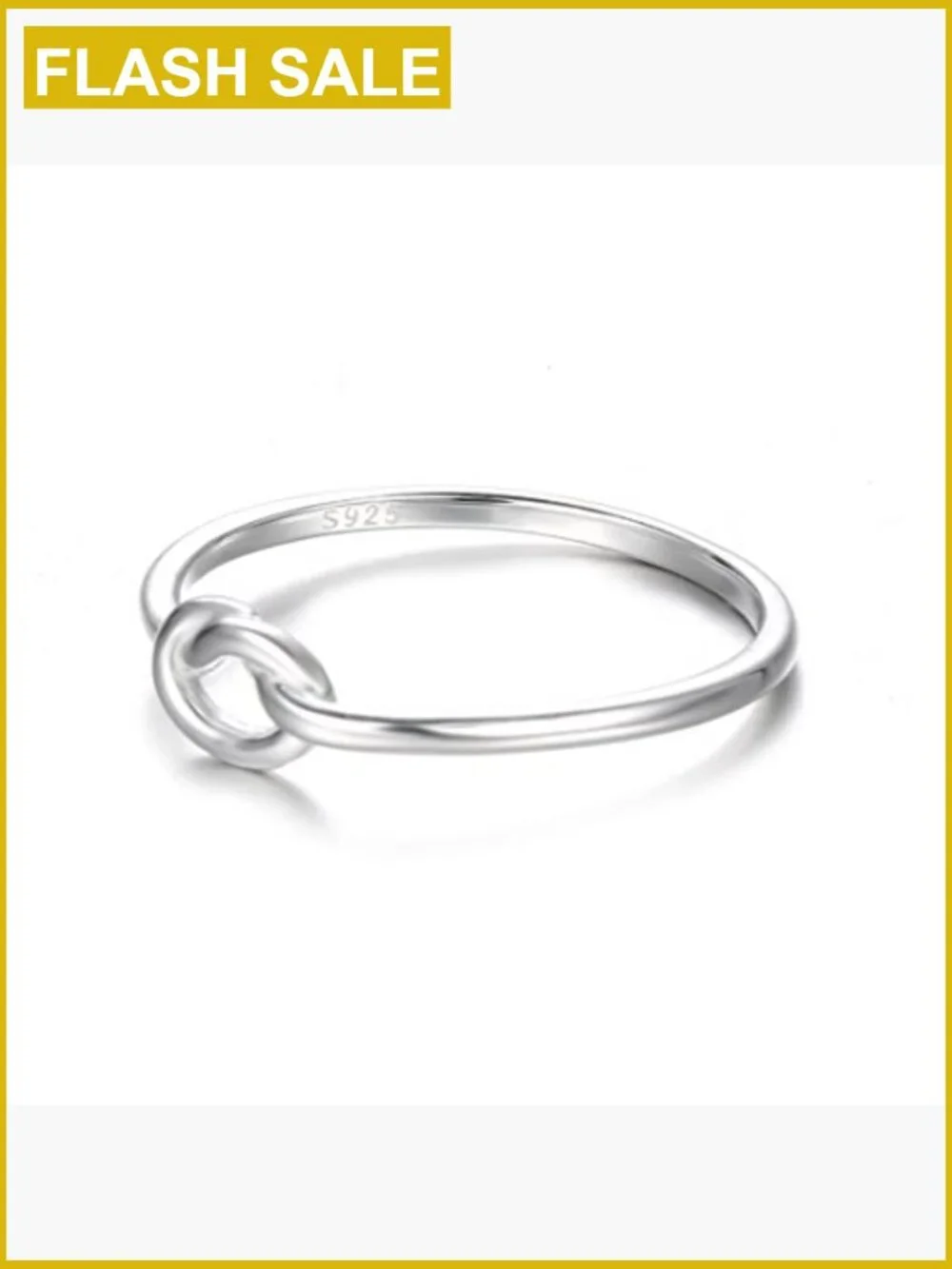 925 Sterling Silver Love Knot Ring Promise Friendship Band Size 6